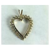 Gold Plated CZ Heart Pendant