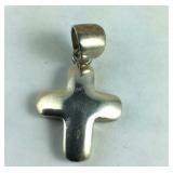 Silver Puffy Cross Pendant 6.5, grams