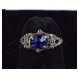 Vintage Blue Paste Ring  , grams , size 3.75