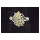 Vintage CZ Cluster Ring  , size 7.25