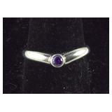 "V" Shaped Amethyst Band 2, grams , size 8.75