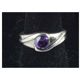 Bezel Set Amethyst Ring 4.3, grams , size 7