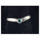 "V" Shaped Blue Topaz Band 1.8, grams , size 9