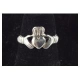 Silver Claddagh Ring 2.1, grams , size 5.5