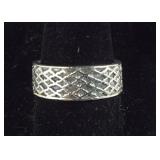 Wide Silver Band Made in Mexico 6.8, grams , size