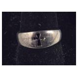 Silver Band with Negative Cross 3, grams , size 8
