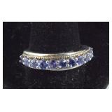 Tanzanite Colored CZ Band 4, grams , size 10