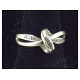 Genuine Baguette Diamond Crossover Ring 3.6,