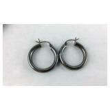 Silver Hoop Earrings 4.2, grams , size 1"