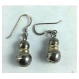 Silver Double Bead Earrings 3.1, grams