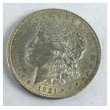 1921-P Morgan Dollar with possible error on chin