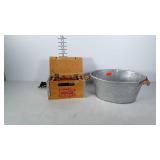 Galvanized bucket with rope handles and Coca-Cola
