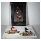 Shore wall art, sailboat 3D wall hanging, blue
