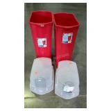 Two Sterilite wrapping roll storage containers.