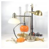 Lamps, four lamps, three are adjustable