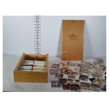 Wooden Baseball card box with handle over half