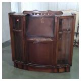 English Side By Side Desk, bookcases to sides not