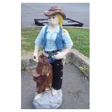 Yard Art, concrete COWGIRL Statue, 36" tall,