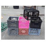 7 plastic Milk Crates