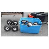 Wagon Wheels and axle assembles 3 sets total