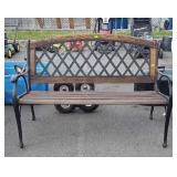 Park Bench, 48" seat, cast legs with cast lattice
