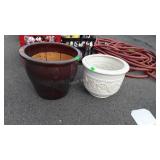 Two ceramic Fliwer Planters, decorative styles,