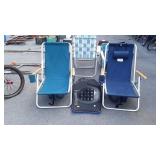 Beach Lot. 2 beach chairs, and boogie board