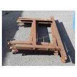 3 early Shop Table Leg Sets, 46" wide adjustable