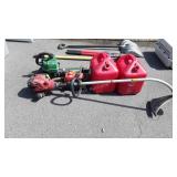 Lot. Gas powered blower, chain saw motor portion,