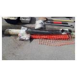 Fencing lot, one wood post, roll of poly bird
