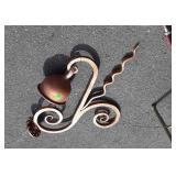 Bell, heavy iron wall mount scroll Bracket with