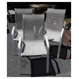 3-Outdoor Chairs, mesh seating aluminum framed