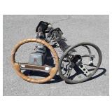 Two Automotive Steering Columns, olds with keys