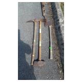 Long handle Tools, Maddox, sledge, axe, used