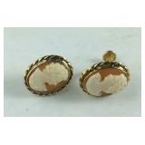 12k gold filled cameo earrings