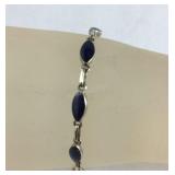 Sterling silver lapis bracelet 6.5in