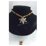 Gold over Sterling necklace and matching earrings