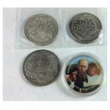 Four novelty coins