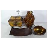 Home Decor Lot - vases, box, candy dish