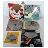 Saw Blades, & Sanding Wheel, most 10", Dewalt Saw