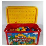 Toys, Mega Bloks in big block bin with lid,