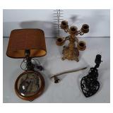 2 sconce style lamps, one with shade and one