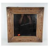 Embossed metal framed mirror, 23x23