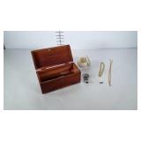 Small LANE cedar Jewelry box with another glass