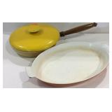 Descoware casserole dish14-H 34B and a Descoware