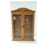 Wall mount curio. Needs new pulls. 16" wide, 23"