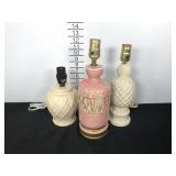 Ceramic Accent lamps, three, all work