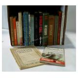 Box of books and periodicals on WWII and WWI.