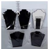 5 factory sealed fabric and cardboard necklace