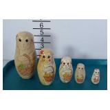 Set of vintage Easter Bunny nesting dolls.